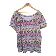 pa511 Second-Hand Shirt Chest Size 46-48 Inches Wide Neck Pleated Elastic Multi-Colored Square Stret