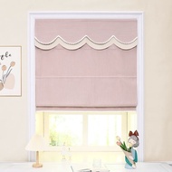 Magnetic Bath Shower Curtain, Roll-Up Short Roman Curtain, Punch-Free Installation, Modern Simple Li