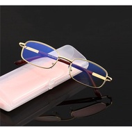 Small Square Glass Lens Glasses – Presbyopia Reading Glasses +0.75 to +4.0 – High Quality Metal Fram