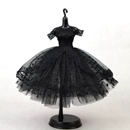 Black Princess Dress for Blythe Dolls New Year Evening Party Dress for BJD Blythe Dolls Off Shoulder