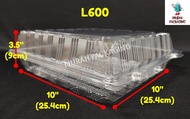 Kuih Container OPS L600 / Disposable Plastic Clear Bakery Container (50pcs±) / 10" x 10" square cake