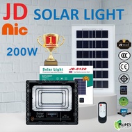 NIC JD โคมไฟพลังงานแสงอาทิตย์ โคมไฟโซล่าเซลล์ สปอร์ตไลท์โซล่าเซลล์ Solar Light 100W 200W หลอดไฟLED Solar Cell แสงสีขาว Outdoor Waterproof