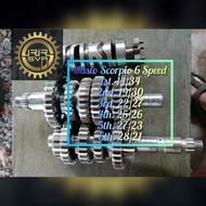 Rasio Racing Gear Ratio Race Yamaha Scorpio 6 Speed + Shiftdrum fullset Racing 1st.14/34 2nd.19/30 3