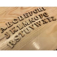 Wooden embossed letters measuring 1.2 cm (plywood)
