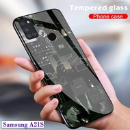 Samsung A21S - Softcase Glass Kaca - Aesthetic - S74 - Casing Hp - Pelindung hp-Case Handphone-Softcase Glass Kaca Samsung A21S -Casing Hp Samsung A21S - Softcase Glass Kaca