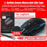 Hotline Games 2.0Plus - mouse grip tape for Logitech G PRO / G102 / G203 / G304/ G305,anti-slip tape