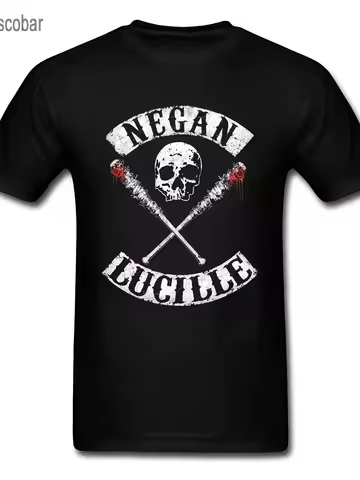 Skull T Shirt Negan Lucille Tshirt The Walking Dead T-shirt For Men Horror Clothing Streetwear Style