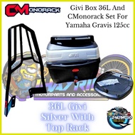 ❃ ✙ ✨ ( MIO GRAVIS ) 36L GIVI BOX AND CMonorack FOR YAMAHA MIO GRAVIS 125cc