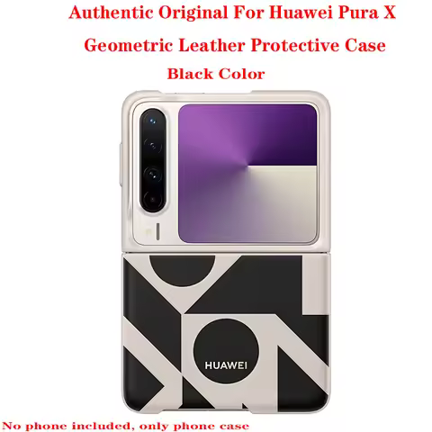 Authentic Original Geometric Leather Protective Case for Huawei Pura X - Fashionable Smartphone Cove