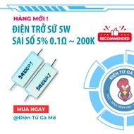 [1 CON] 5W Ceramic Resistor 5% Error, Values 0.1Ohm 0.1R Newly Imported