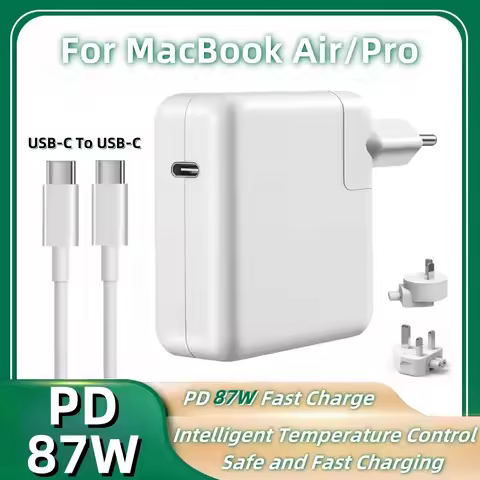 PD 87W USB-C Fast Charger for MacBook Air/Pro Series, Safe and Convenient PD Fast Charging Power Ada