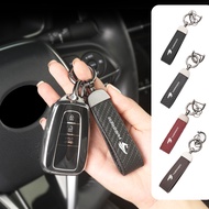 Leather Car Logo Keychain Key Rings Car Accessories For Toyota Harrier 30 60 80 XU30 XU60 XU80 2022 