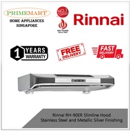 Rinnai RH-90ER/RH-90ERi Slimline Hood Stainless Steel and Metallic Silver Finishing + 1 Year Local Manufacturer Warranty