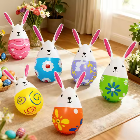 Pvc Easter Rabbit Easter Egg Decoration Courtyard Decoration Easter Toys Inflatable Easter Eggs