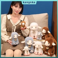 KANGNKA Sheep Plush Pillow, Sitting Pose 11/17/23cm Size Stuffed Sheep Pillow, Lovely Long Ear Fluff