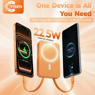【Starry Orange】Magnetic Wireless 15W Fast Charger HiddenStand 20000MAH 22.5W Built-in cable For iPho