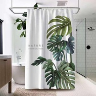 Bathroom curtains without punching Nordic style fresh waterproof bathroom shower room partition curtains