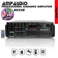 Professional Karaoke Amplifier Ampaudio AV33E Bluetooth Stereo Wireless Audio Home Karaoke Power USB With Remote