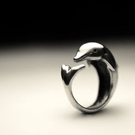 海豚銀戒指