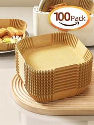 100入組空氣炸鍋用一次性木素蒸籠奶酪蒸蛋糕空氣炸鍋配件烘焙紙