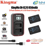 KingMa EN-EL20 2-Pack Battery and LCD Dual Charger Kit for Nikon COOLPIX P1000 P950 J1 J2 J3 S1