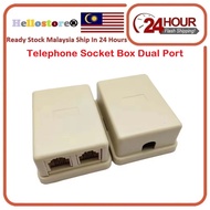 2-Port RJ11 6P4C telephone connection box RJ11 6P4C Keystone Jack Surface Mount Box for Connector Pl