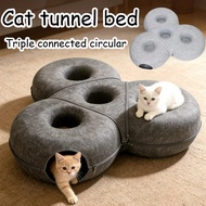 Cat Tunnel Bed Triplet Sweet Donut Cat Tunnel Detachable Cat Flap Cat House