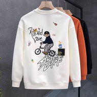 Sweatshirt Pure Cotton High Quality Gray [Black M-3XLnew23] Round Neck 320 2025g White Heavy Hebei N