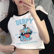 Kpop Demon Hunters crop top gothic  coquette cute corset shoujo girl style Aesthetic vintage  summer