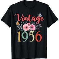 Vintage 1956 Floral Funny 69Th Birthday Awesome Since 1956 T-Shirt