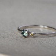 怦然心動的綠色螢石黃色藍寶石