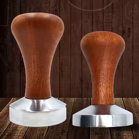 51mm/53mm/58mm Espresso Coffee Tamper Powder Hammer Wood Handle Espresso Tamper Coffee Distributor T
