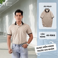 [Big Size] Men's Polo T-shirt Pssion Pattern, Crocodile Neck T-shirt, Stylish Polo T-shirt