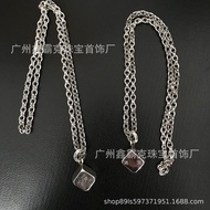 Chrome Heart 925 sterling silver new dice necklace pendant wind punk dice sweater letters