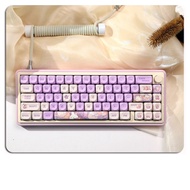 Purple Rabbit Theme Personality Keycaps for Mechanical Keyboard PBT 132 Key Caps Cute MOA Height Cus