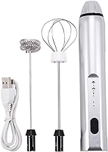 Mixer Milk Frother Drink Foamer Cream Whisk Cooking Mixer Handheld Stirrer Coffee Egg Beater-Rechargeable Silver