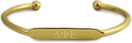 Delta Phi Epsilon Bracelet — 18k Gold-Plated Adjustable Bangle Bracelet with Greek Letters, Delta Ph