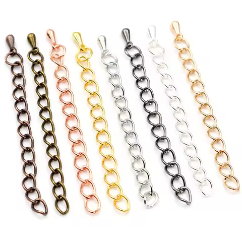 20pcs/lot 50mm/70mm 5*4mm Tone Extended Extension Tail Chain Necklace Tail Chain Connector Findings
