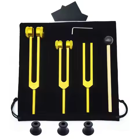128Hz, 256Hz, 512Hz 3Pack Tuning Fork Set Tuning Fork Kit for Healing, Chakra, Sound Therapy, Sonic