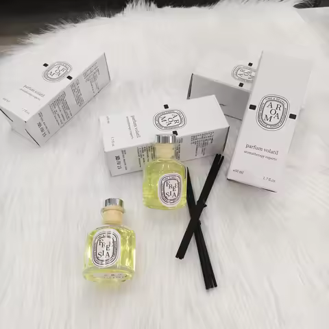 Hot Sale 1Pc English Pear & Freesia Fragrance Oil Set with Fiber Sticks, Hotel Home Reed Diffuser Oi