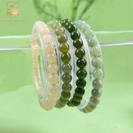 Baceda Natural Jade Stone Bracelet Hetian Jade 5.8mm Bracelets for Women Man Trendy Jade Round Beads