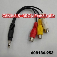 3.5mm Jack to 3RCA Female AV Cable 8in