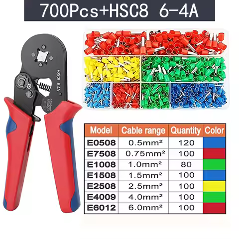 700/701pcs set of tubular terminal connectors, insulated VE tubular crimp terminal kit, includes HSC