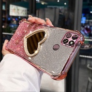 Case For Realme C21Y C25Y phone case Shockproof 3D Love makeup mirror soft case