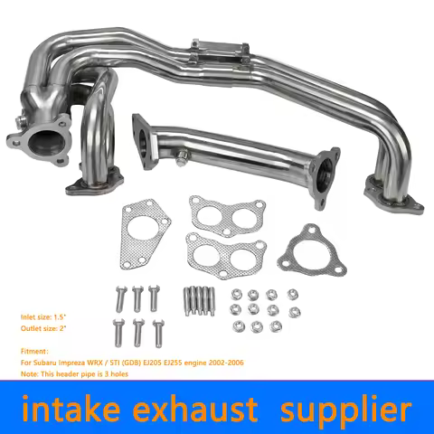 NEW Stainless Exhaust Header Manifol Kit For Subaru Impreza WRX / STI EJ205 EJ255 02-06