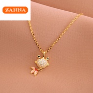 Emas 916 original gold personalized design with fish necklace every year girlfriend and best friend 