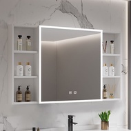 Bathroom Mirror Cabinet Wall-Mounted Mirror Box with Shelf Bathroom Cosmetic Mirror Waterproof Storage Organizer