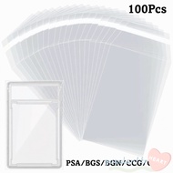POPULARFR 100 Sheets PSA BGS Slab Sleeve, Transparent Waterproof PSA BGS Card Brick Film,  Durable S