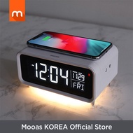 mooas 15W Wireless Charging Moodlight Alarm Clock MC-W4, Fast wireless charger Digital Alarm Clock LED Display Nightlight