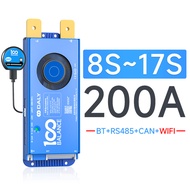 Dlay 100BALANCE 8-17S 200A BMS Smart Active Balance BT RS485 CAN Bms WIFI 4.3 LCD BMS 4-8S 8-24S B